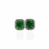 Studs with diamond jackets emerald cut