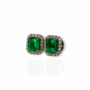 Studs with diamond jackets emerald cut