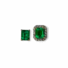 Studs with diamond jackets emerald cut