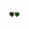 Diamond Halo Heart Studs