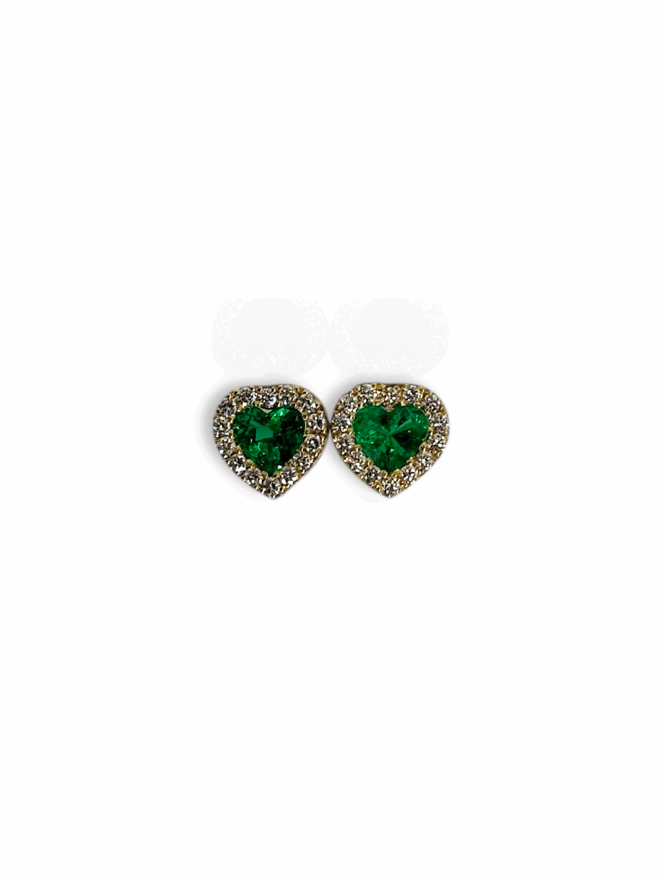 Diamond Halo Heart Studs