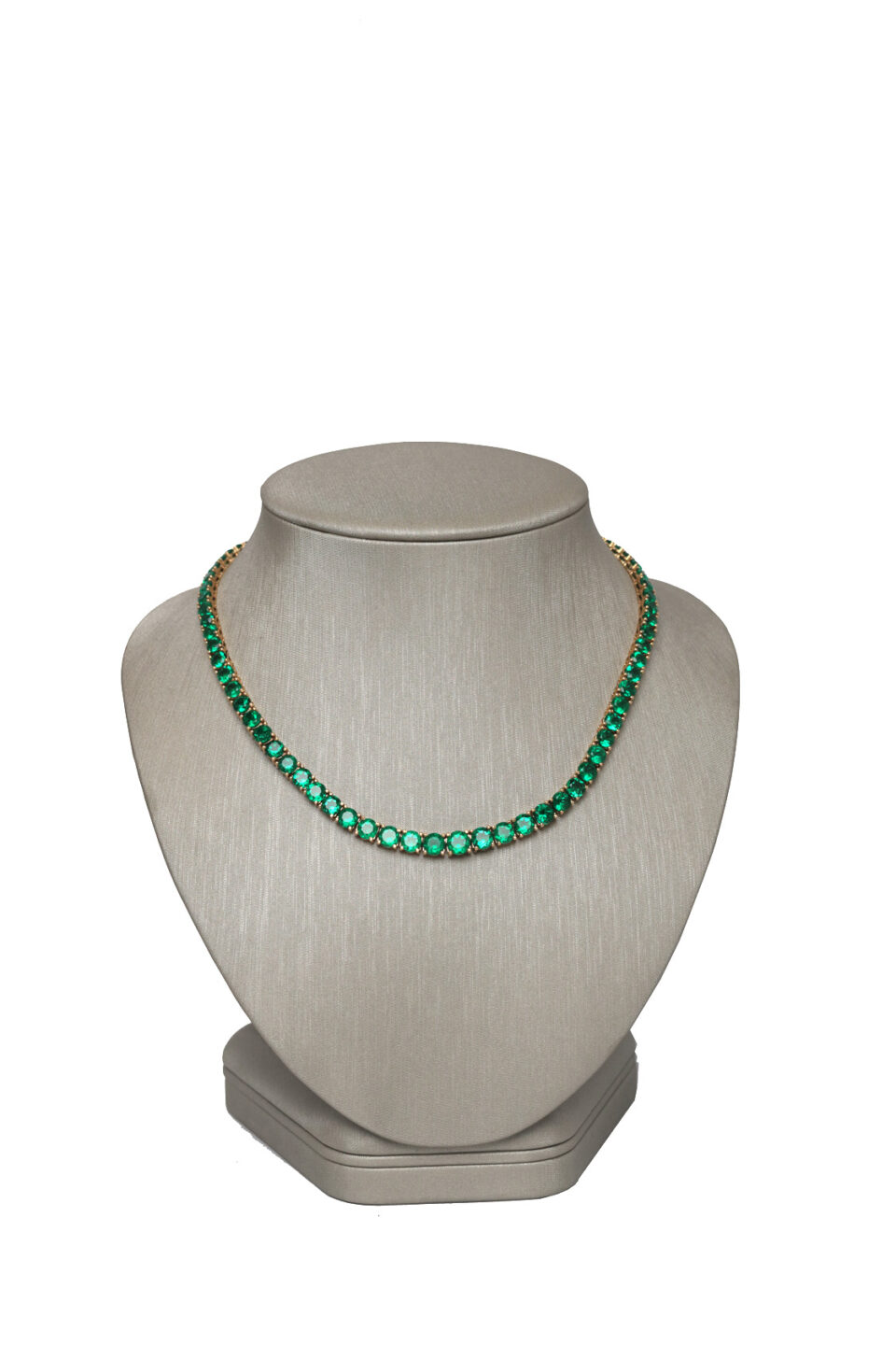 Important & exceptionally fine Colombian emerald tennis necklace 36.05 ct