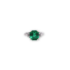 Classic three stone emerald ring
