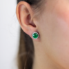 Round cut emerald super studs