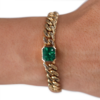 Textured Solitaire Emerald Bracelet