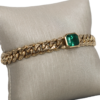 Textured Solitaire Emerald Bracelet