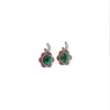 Spectacular Trapiche Emerald, Natural Sapphire, and Diamond Hoop Earrings