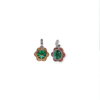 Spectacular Trapiche Emerald, Natural Sapphire, and Diamond Hoop Earrings