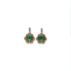 Spectacular Trapiche Emerald, Natural Sapphire, and Diamond Hoop Earrings