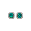 1.28 ct Fine Emerald Studs With Diamond Jacket