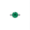Round Y&W Emerald Ring