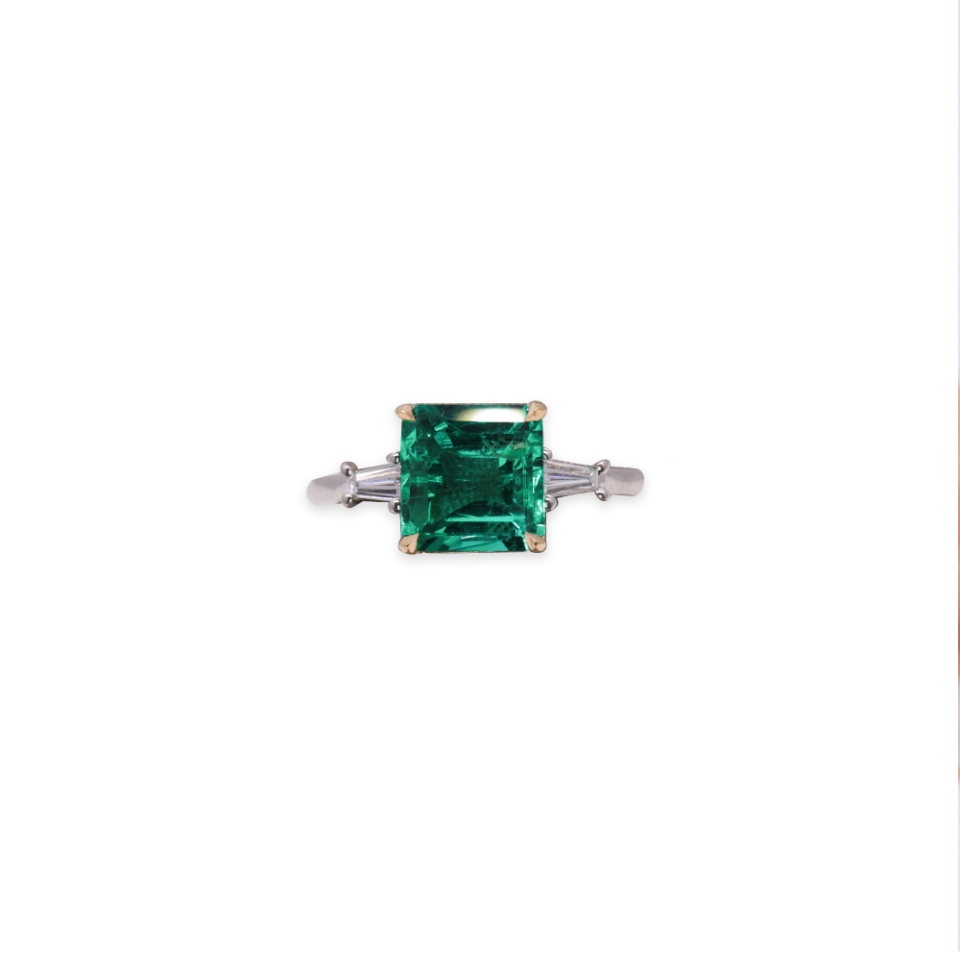 Chivor's three stone emerald ring