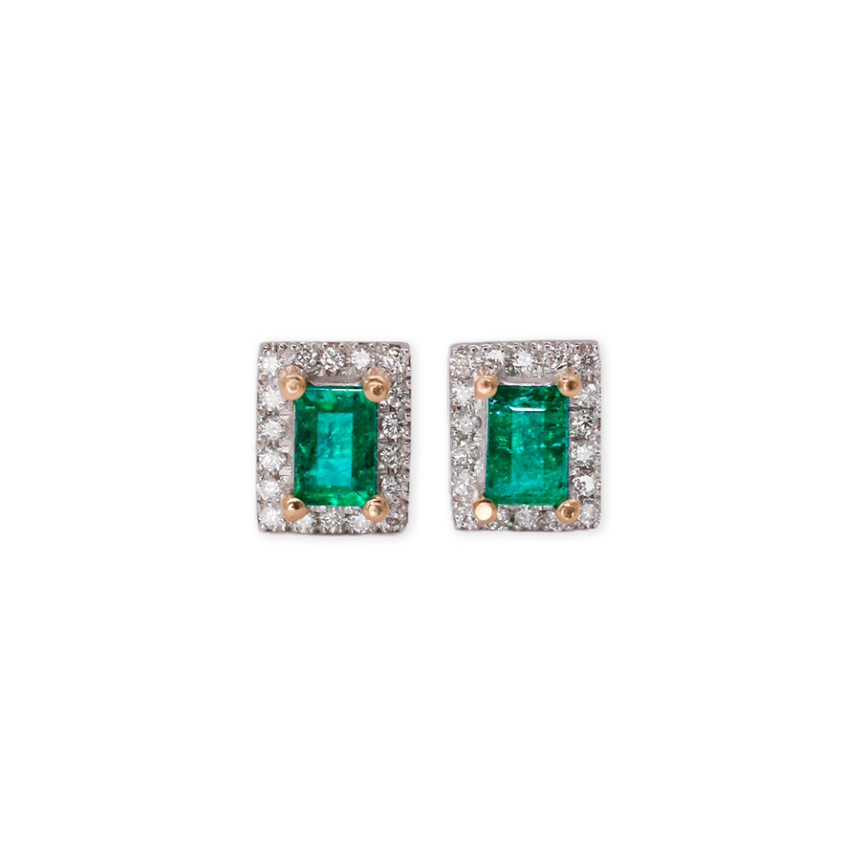 W & Y Mini studs with diamond halo