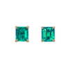 1.28 ct Fine Emerald Studs With Diamond Jacket