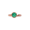 Round Emerald Rose Gold Ring