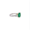 Round Y&W Emerald Ring