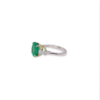 Round Y&W Emerald Ring