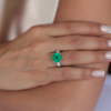 Round Y&W Emerald Ring