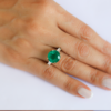 Round Y&W Emerald Ring