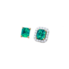 1.28 ct Fine Emerald Studs With Diamond Jacket