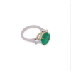 Round Y&W Emerald Ring
