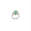 Round Y&W Emerald Ring