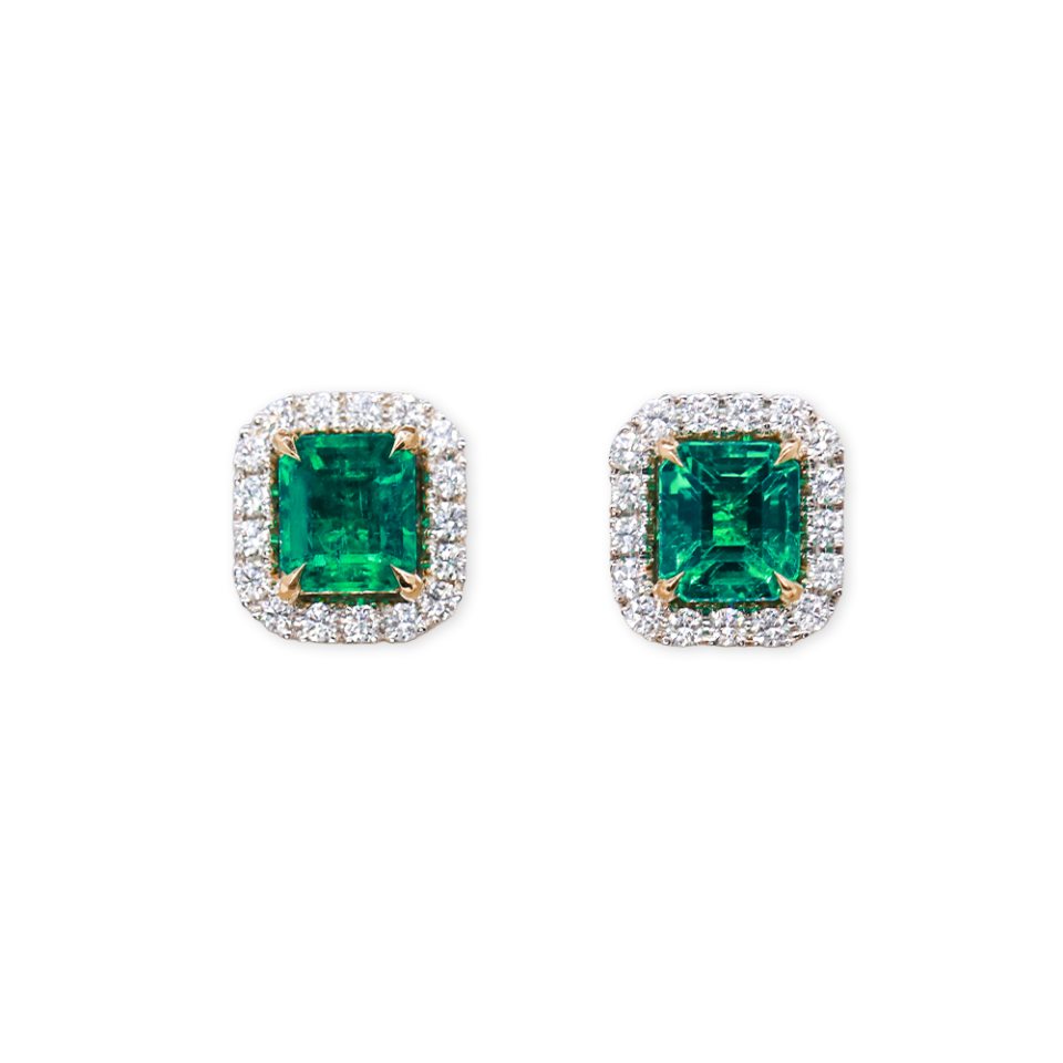 Very Fine Studs With Diamond Jackets