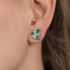 Colombian Emerald & Diamond Cluster Studs