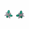 Colombian Emerald & Diamond Cluster Studs