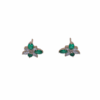 Colombian Emerald & Diamond Cluster Studs