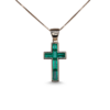 Bezel Set Colombian Emerald Cross