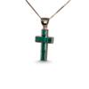 Bezel Set Colombian Emerald Cross