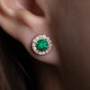 1.30 ct Classic Round Studs With Diamond Halo