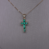 Bezel Set Colombian Emerald Cross