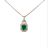 0.81 Emerald Charm with diamond detailing