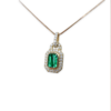 0.81 Emerald Charm with diamond detailing