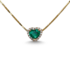 1.70 ct Heart Shaped Emerald pendant with diamond halo