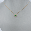 0.39 ct Heart Shaped Emerald Chain With Diamond Halo