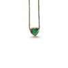 1.70 ct Heart Shaped Emerald pendant with diamond halo