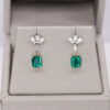 1.70 ct Timeless Colombian Emerald Cut Drop Earrings