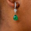 3.82 ct Classic Cabochon Emerald Earrings
