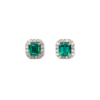 1.15ct emerald studs with diamond jackets