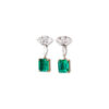 1.70 ct Timeless Colombian Emerald Cut Drop Earrings