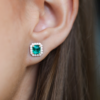 1.15ct emerald studs with diamond jackets