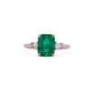 2.41 ct Classic 3 stone emerald ring