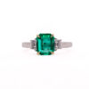 1.66 ct Classic 3 stone emerald ring