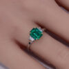 1.66 ct Classic 3 stone emerald ring