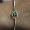 Very Fine 0.75ct emerald bangle with diamonds