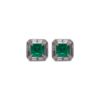 1.07 ct Art Deco Inspired Square Emerald Studs